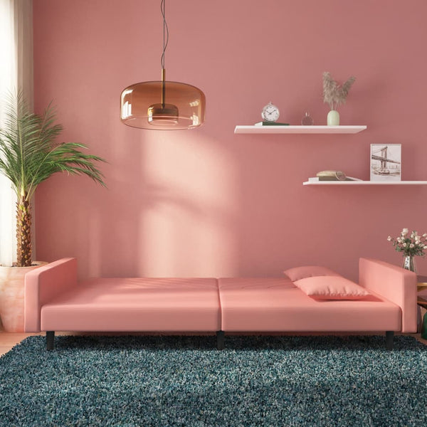 Schlafsofa 2-Sitzer Rosa Samt