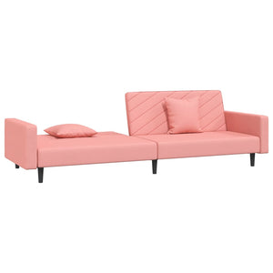 Schlafsofa 2-Sitzer Rosa Samt