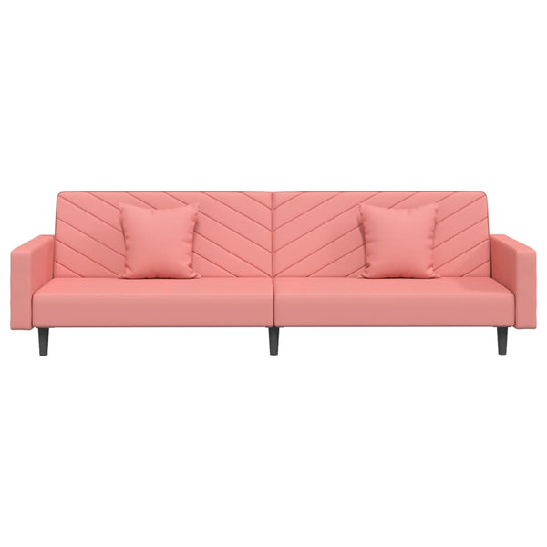 Schlafsofa 2-Sitzer Rosa Samt