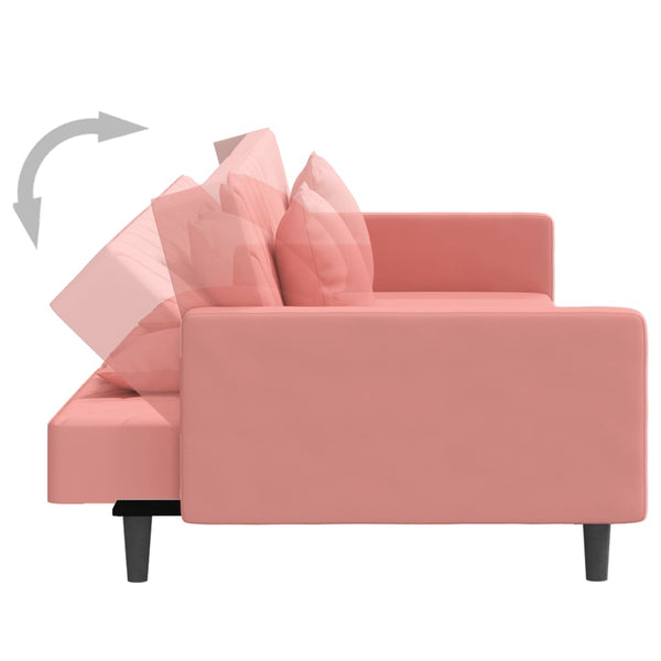 Schlafsofa 2-Sitzer Rosa Samt