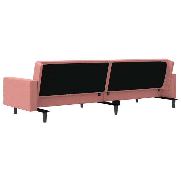 Schlafsofa 2-Sitzer Rosa Samt