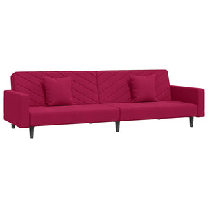 Schlafsofa 2-Sitzer Weinrot Samt