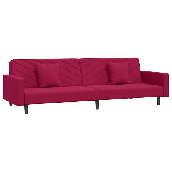 Schlafsofa 2-Sitzer Weinrot Samt