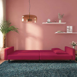 Schlafsofa 2-Sitzer Weinrot Samt