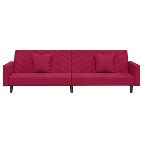 Schlafsofa 2-Sitzer Weinrot Samt