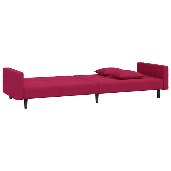 Schlafsofa 2-Sitzer Weinrot Samt