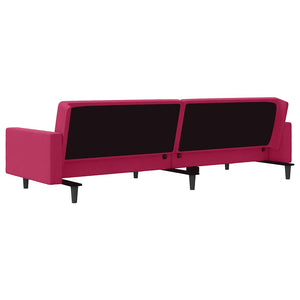 Schlafsofa 2-Sitzer Weinrot Samt