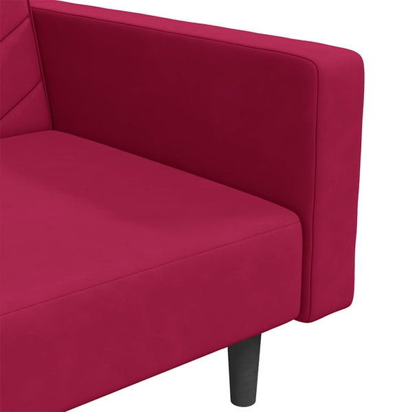 Schlafsofa 2-Sitzer Weinrot Samt