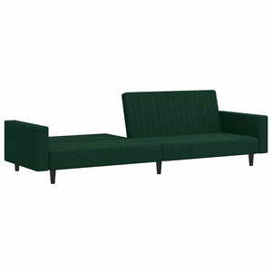 Schlafsofa 2-Sitzer Dunkelgrün Samt