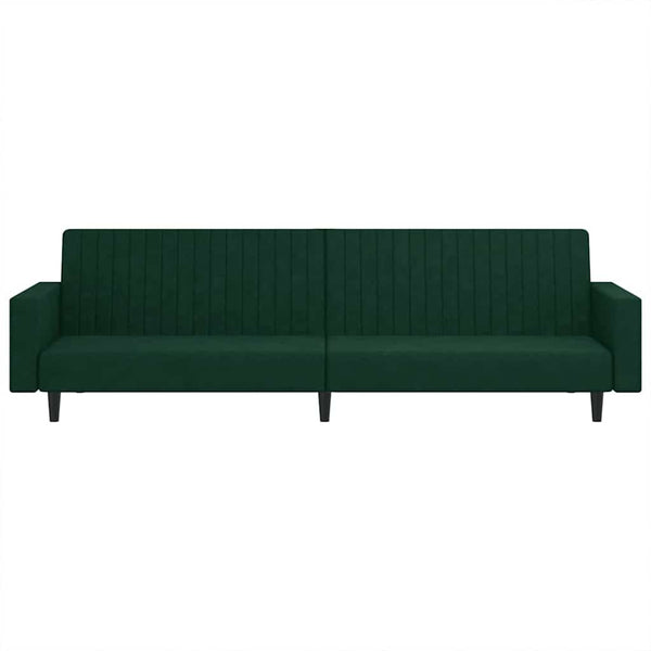 Schlafsofa 2-Sitzer Dunkelgrün Samt