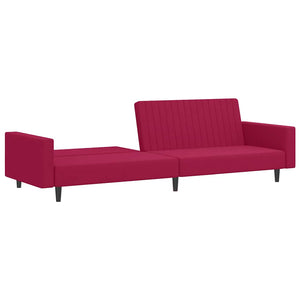 Schlafsofa 2-Sitzer Weinrot Samt