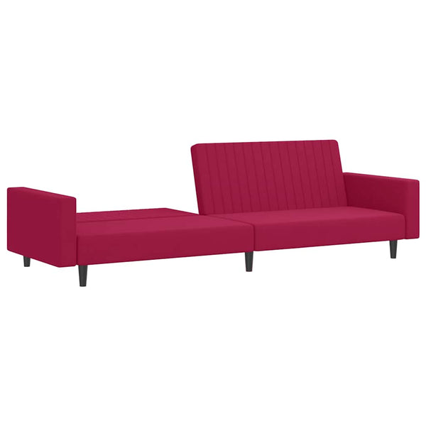 Schlafsofa 2-Sitzer Weinrot Samt
