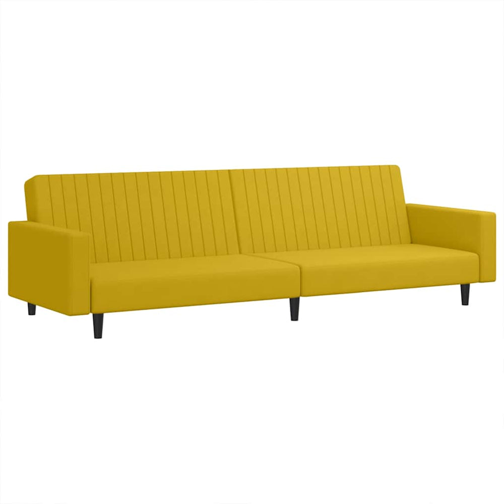 Gelbes Samt Schlafsofa 2-Sitzer