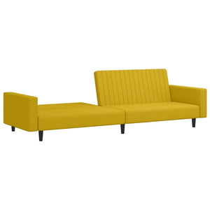 vidaXL Canapé convertible 2 places jaune velours