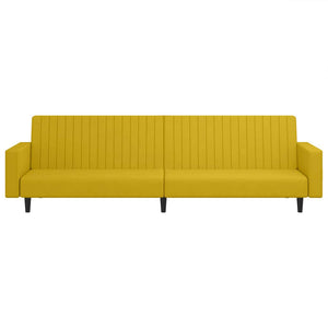 vidaXL Canapé convertible 2 places jaune velours