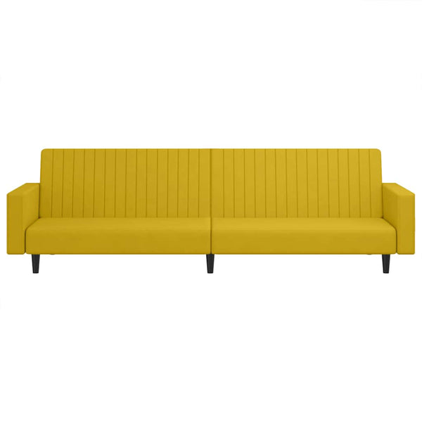 vidaXL Canapé convertible 2 places jaune velours