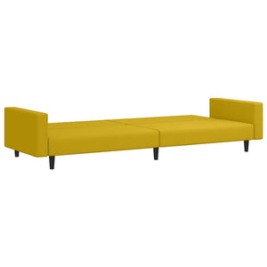 vidaXL Canapé convertible 2 places jaune velours