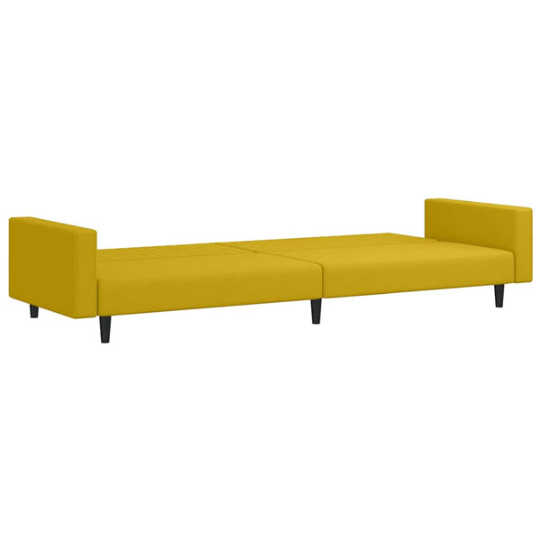 vidaXL Canapé convertible 2 places jaune velours