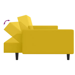 vidaXL Canapé convertible 2 places jaune velours