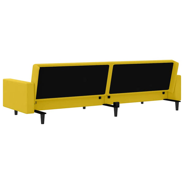vidaXL Canapé convertible 2 places jaune velours