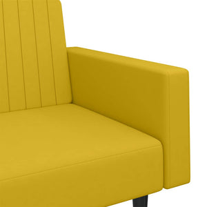 vidaXL Canapé convertible 2 places jaune velours