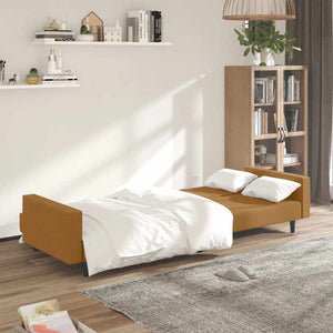 Schlafsofa 2-Sitzer Braun Samt