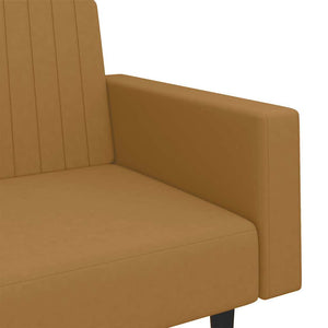 Schlafsofa 2-Sitzer Braun Samt