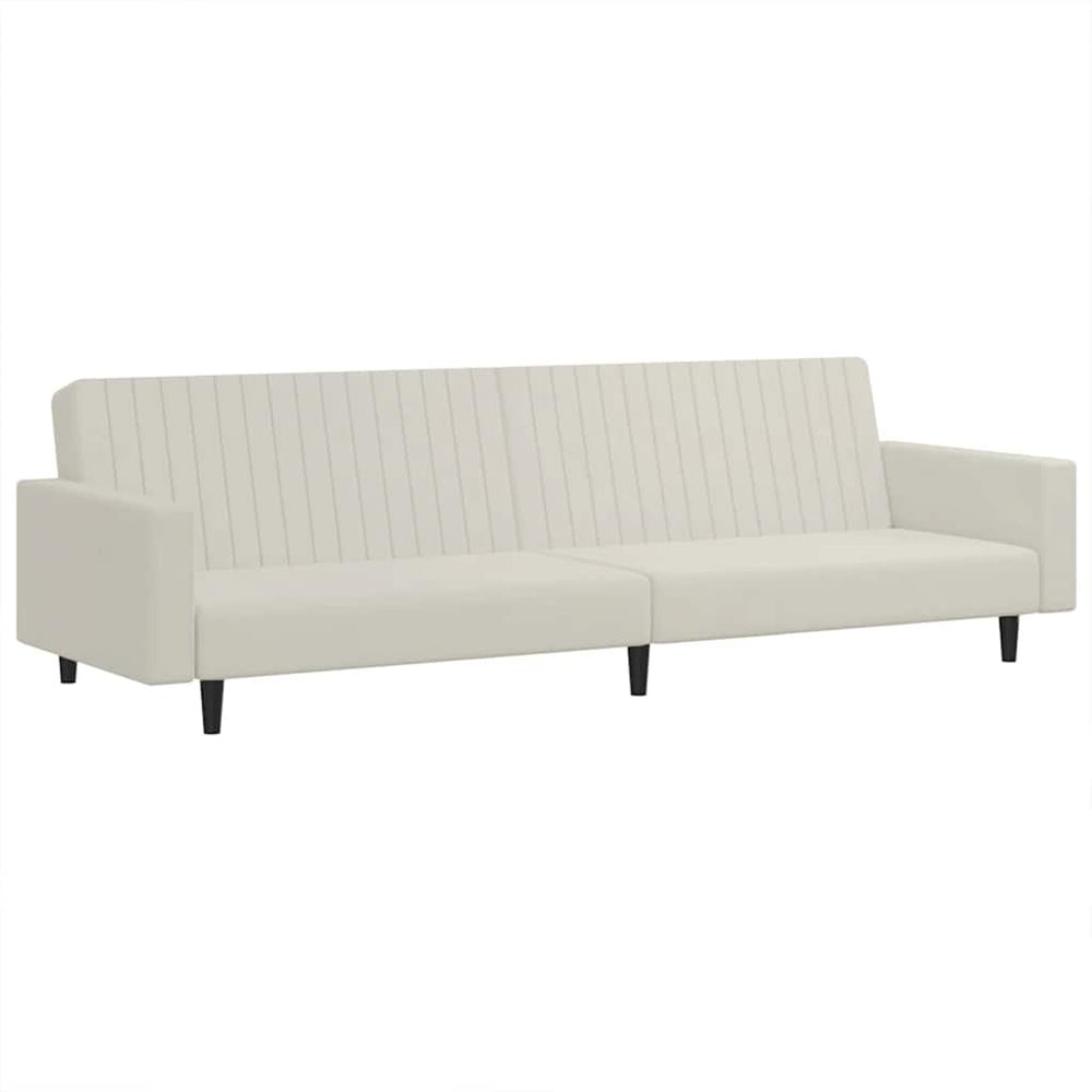 Schlafsofa 2-Sitzer Creme Samt