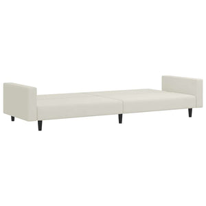 Schlafsofa 2-Sitzer Creme Samt