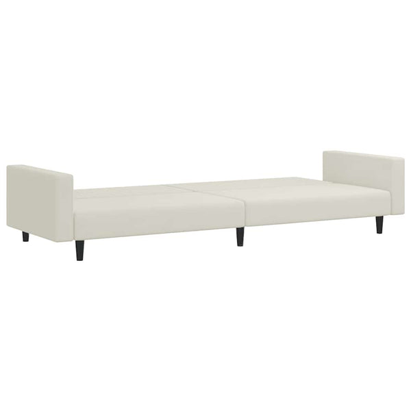 Schlafsofa 2-Sitzer Creme Samt