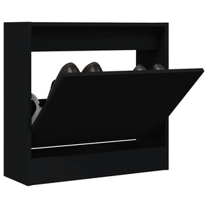 Schuhschrank Schwarz 60x21x57cm