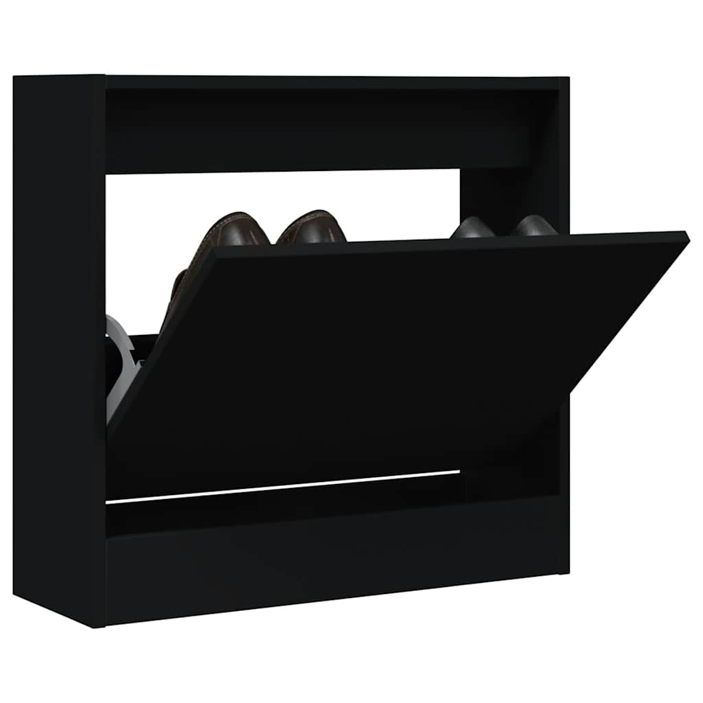 Schuhschrank Schwarz 60x21x57cm