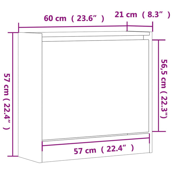 Betongrauer Schuhschrank 60 cm