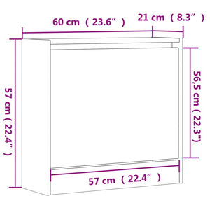 Schuhregal Grau Sonoma 60x21x57 cm
