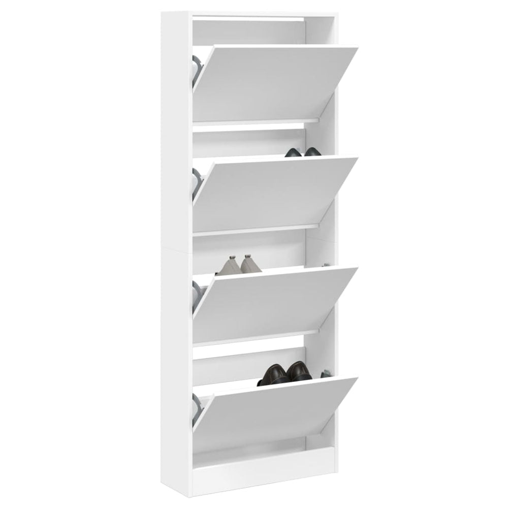 vidaXL Armoire à chaussures Blanc 60x21x163,5 cm Bois d'ingénierie