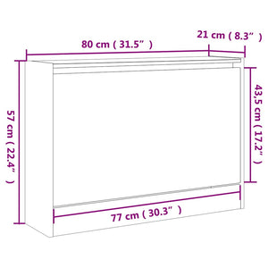 Sonoma Eiche Schuhschrank – 80 cm