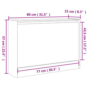 Schuhschrank Räuchereiche 80cm