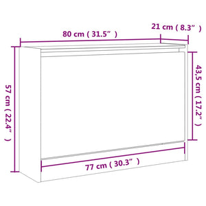 Schuhschrank Grau Sonoma 80 cm