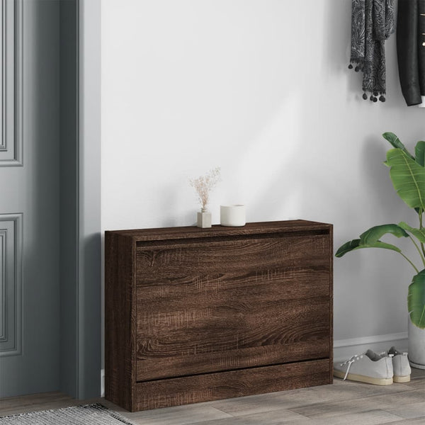 Schuhschrank Braun Eichenoptik 80 cm