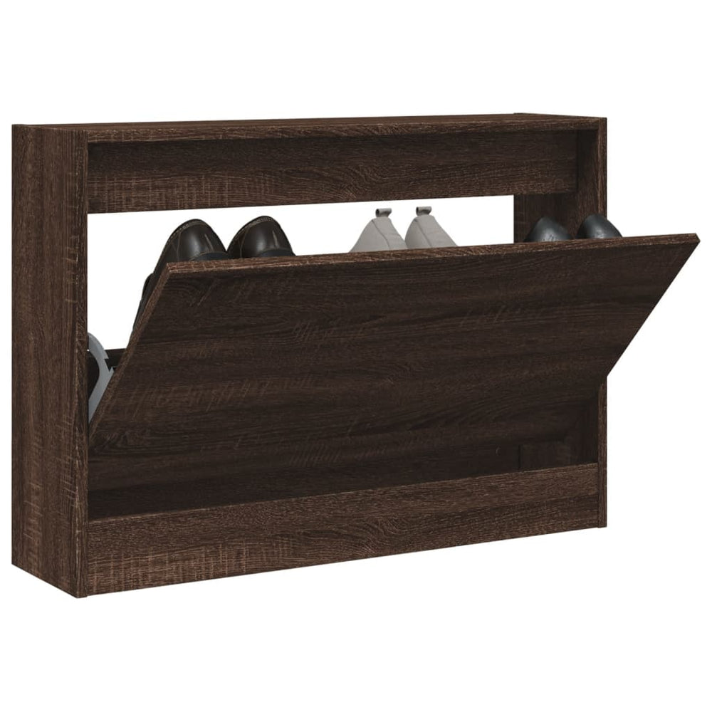 vidaXL Meuble à chaussures marron aspect chêne 80x21x57 cm bois d'ingénierie