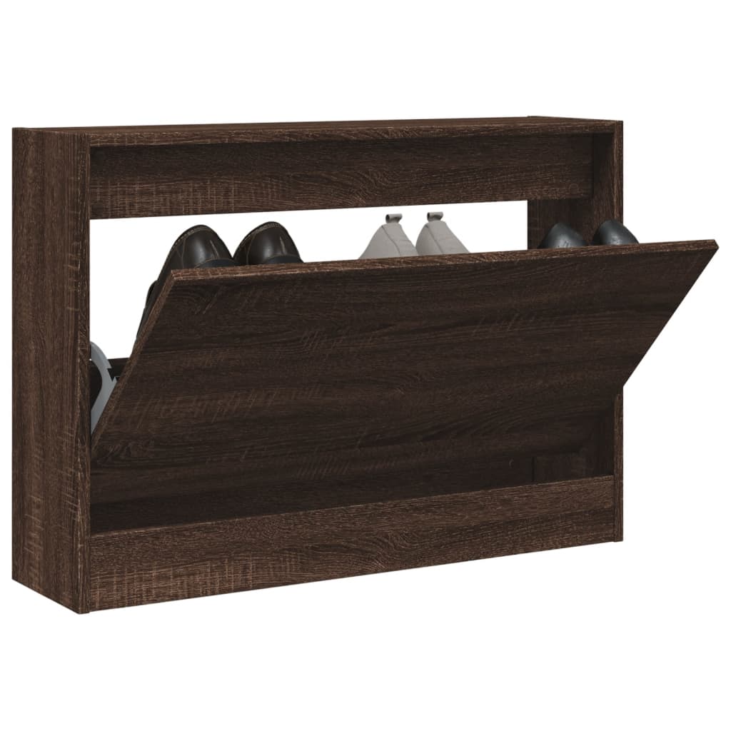 Schuhschrank Braun Eichenoptik 80 cm