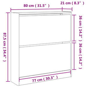 Weißer Schuhschrank 80 cm