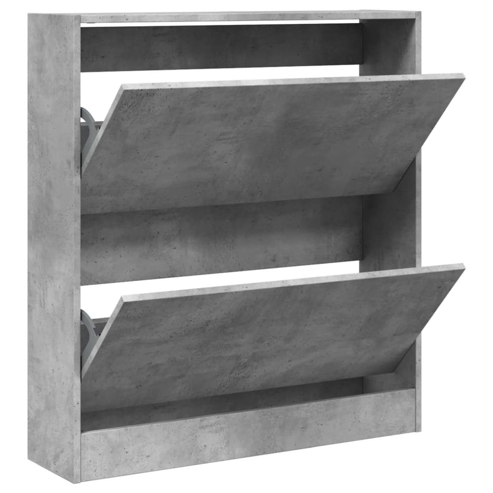 Betongrauer Schuhschrank aus Holz, 80 cm