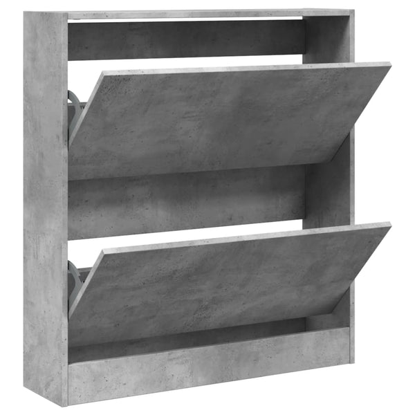 Betongrauer Schuhschrank aus Holz, 80 cm