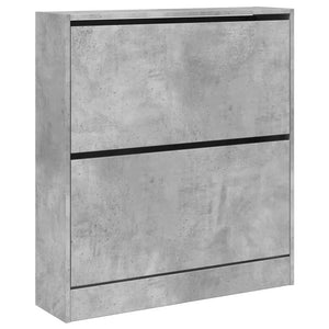 Betongrauer Schuhschrank aus Holz, 80 cm