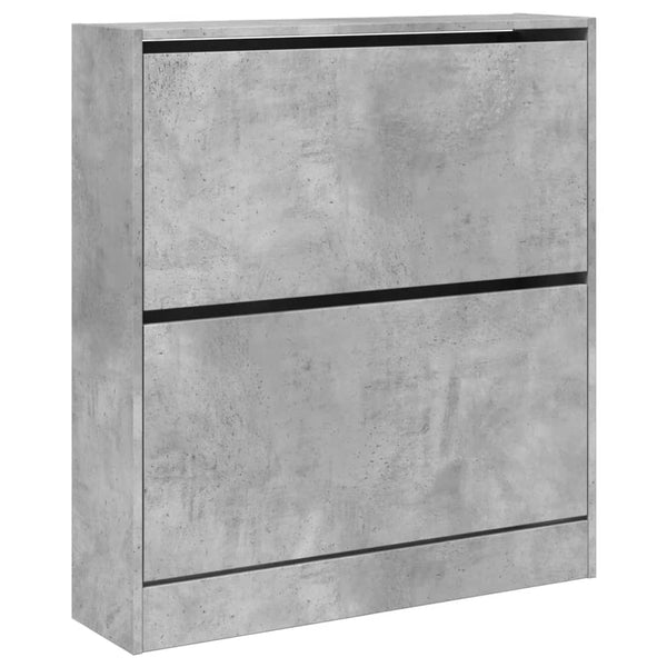 Betongrauer Schuhschrank aus Holz, 80 cm