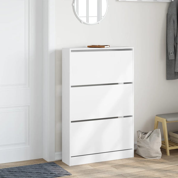 Weißer Schuhschrank aus Holz, 80 cm