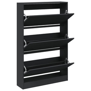 Schuhschrank Schwarz Holzwerkstoff 80cm