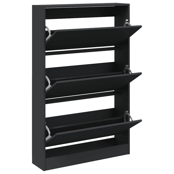 Schuhschrank Schwarz Holzwerkstoff 80cm