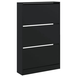 Schuhschrank Schwarz Holzwerkstoff 80cm